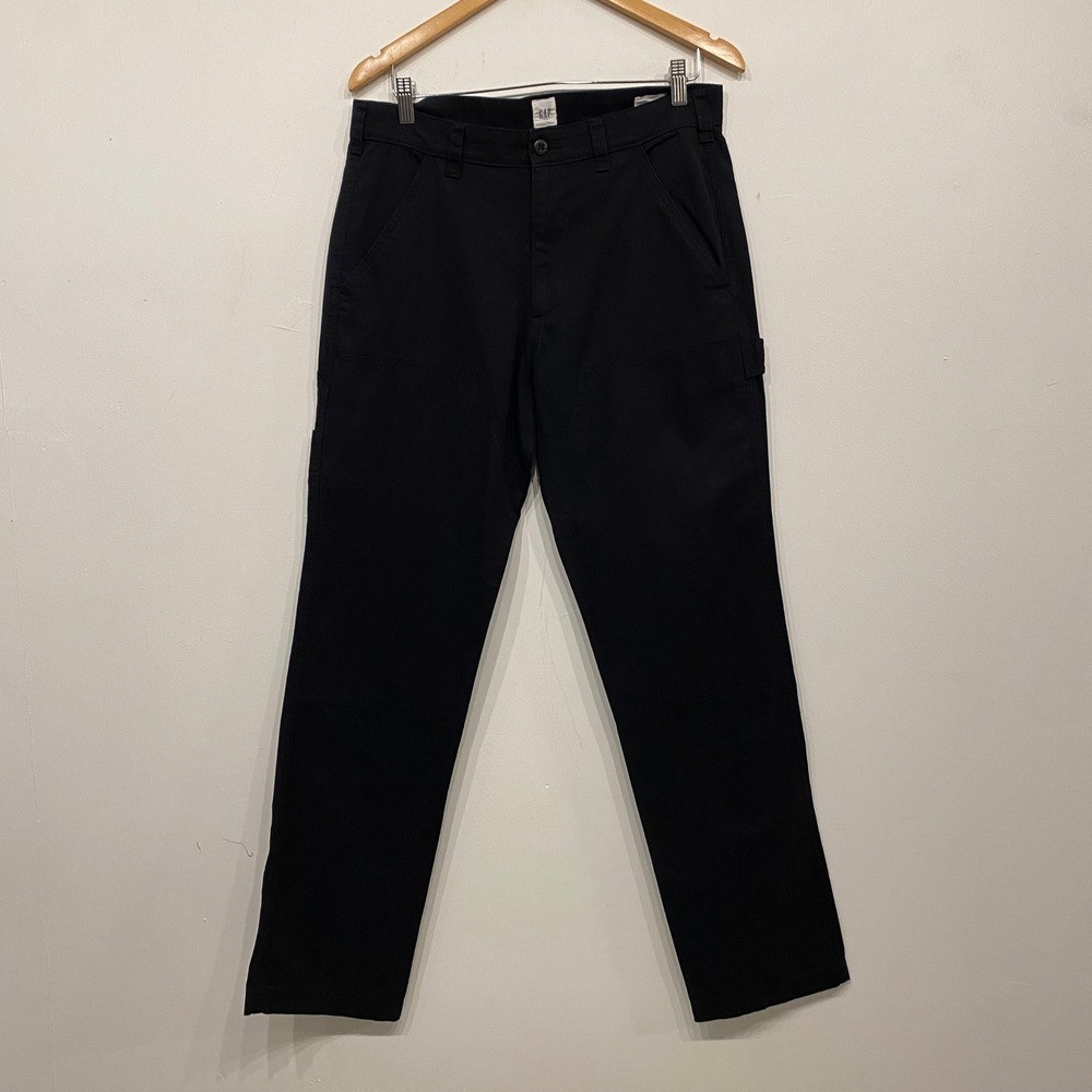 Gap Mens Carpenter Pants Black Canvas Utility Workwear Straight Leg 32x32